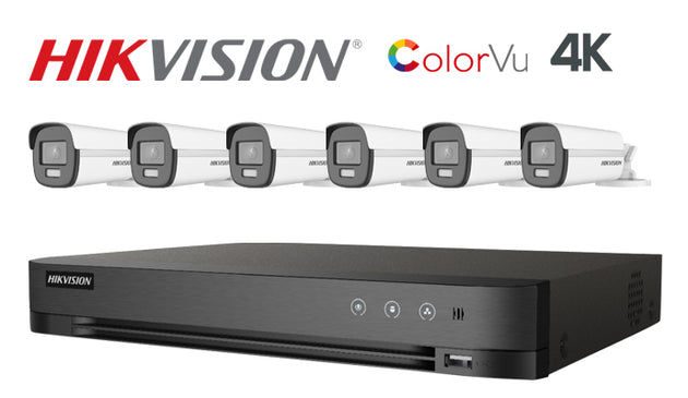 Hikvision-Kit-19 8MP (4K) ColorVu 6 bullet camera CCTV system