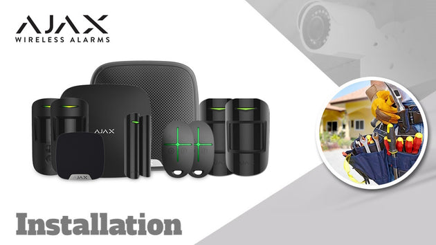 Ajax Hub 2 Plus Starter Kit with Motion Cameras and Keyfobs Wireless Burglar Alarm Installation - black