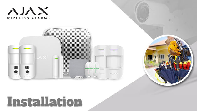 Ajax Hub 2 Plus Starter Kit with Motion Cameras and Keyfobs Wireless Burglar Alarm Installation - white