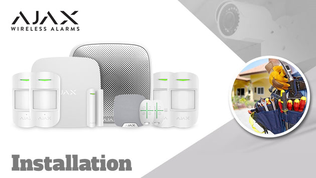 Ajax Hub Starter Kit with Motion Detectors and Keyfobs Wireless Burglar Alarm Installation - white