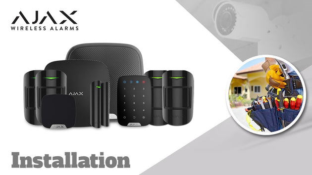 Ajax Hub Starter Kit with Motion Detectors and Keypad Wireless Burglar Alarm Installation - black