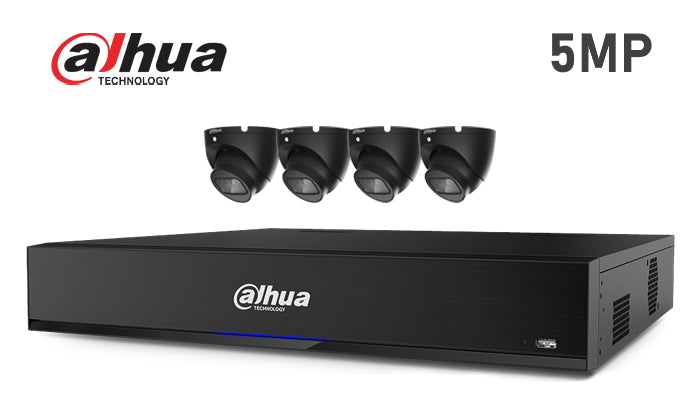Dahua-Kit-10, 5MP Starlight 4 camera CCTV system,  black