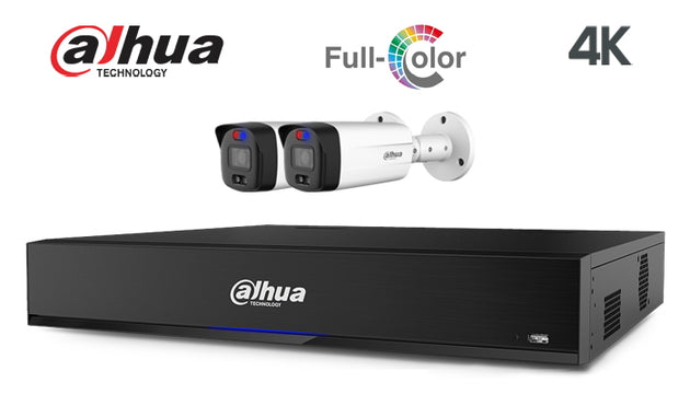 Dahua-Kit-29 4K full colour TIOC bullet 2 camera CCTV system