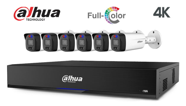 Dahua-Kit-31 4K full colour TIOC bullet 6 camera CCTV system