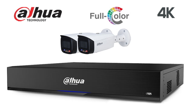 Dahua-Kit-21-IP 4K, full colour, TIOC, bullet 2 camera IP CCTV system