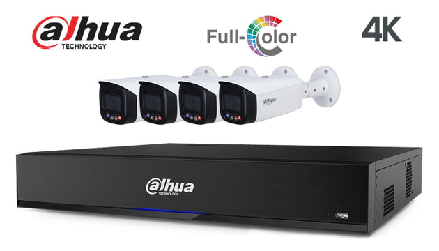 Dahua-Kit-22-IP 4K, TIOC, full colour, bullet, 4 camera IP CCTV system