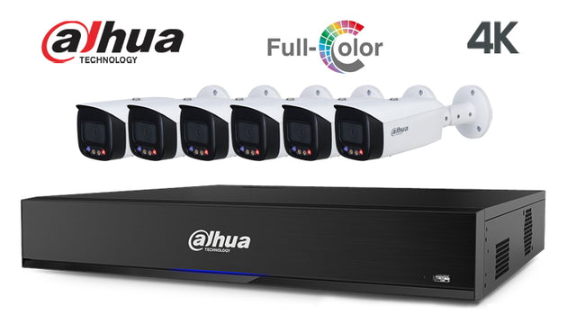 Dahua-Kit-23-IP 4K, TIOC, full colour, bullet, 6 camera IP CCTV system