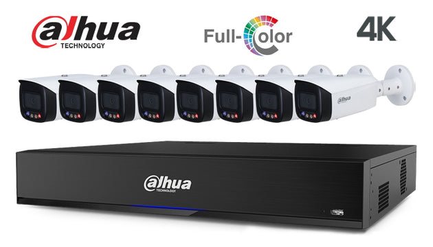 Dahua-Kit-24-IP, 4K, full colour, TIOC, bullet, 8 camera IP CCTV system