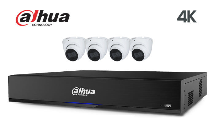 Dahua-Kit-14, 4K infrared turret 4 camera CCTV system