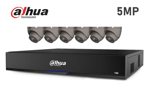 Dahua-Kit-03-IP, 5MP infrared turret 6 camera IP CCTV system,   grey