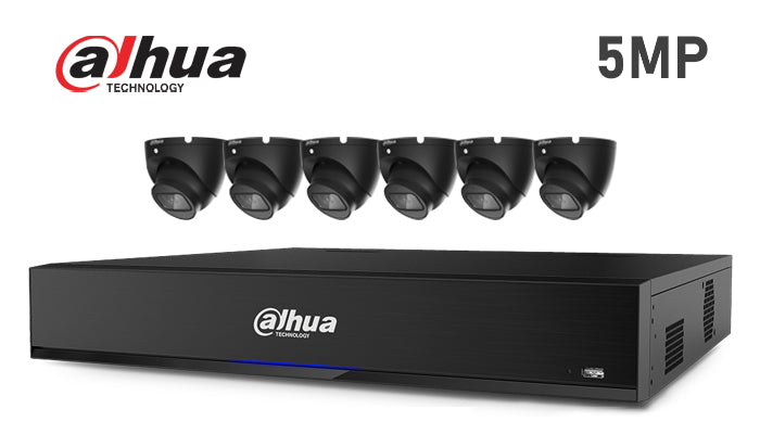 Dahua-Kit-11, 5MP Starlight 6 camera CCTV system, black