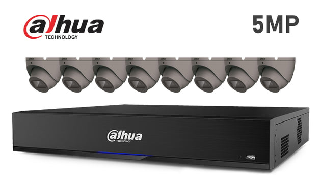 Dahua-Kit-04-IP 5MP infrared turret 8 camera IP CCTV system,   grey