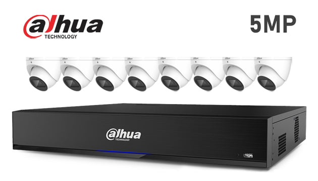 Dahua-Kit-04-IP 5MP infrared turret 8 camera IP CCTV system, white 