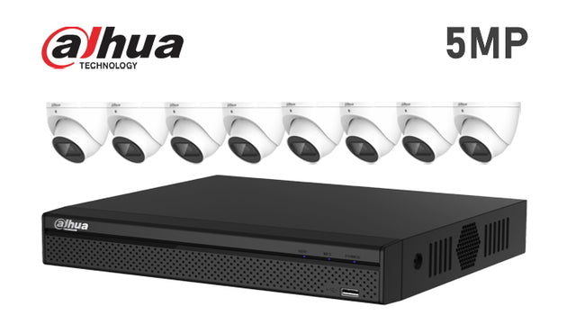 Dahua-Kit-04, 5MP PoC, infrared, 8 turret CCTV camera system