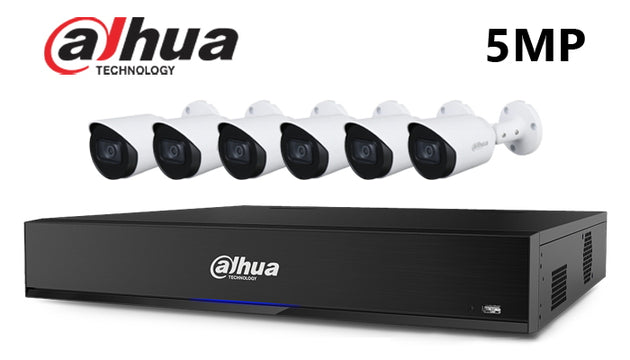 Dahua-Kit-07, 5MP, bullet, AHD/CVI/TVI/CVBS, infrared, 6 bullet CCTV camera system