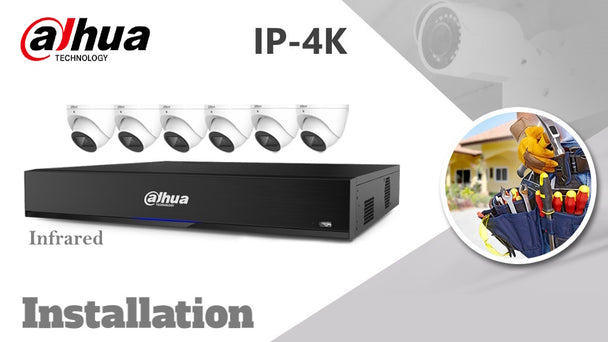 Dahua 6-camera Kit 4K (8MP) Infrared IP CCTV Installation turret