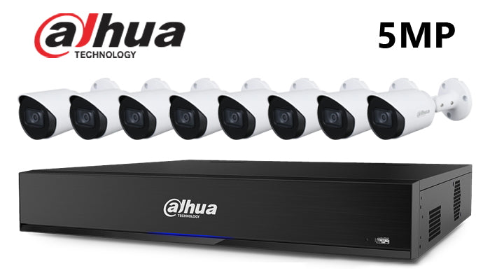 Dahua-Kit-08, 5MP bullet AHD/CVI/TVI/CVBS 8 camera CCTV system