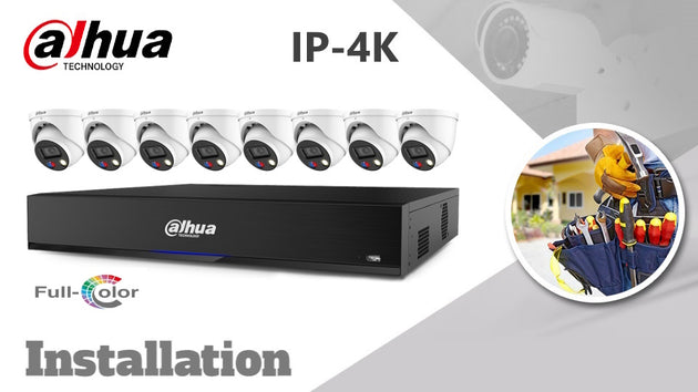 Dahua  8-camera Kit 4K (8MP)  Full Colour  IP CCTV Installation turret white