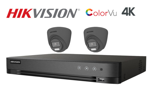 Hikvision-Kit-13  8MP(4K) ColorVu 2 turret camera CCTV system, black