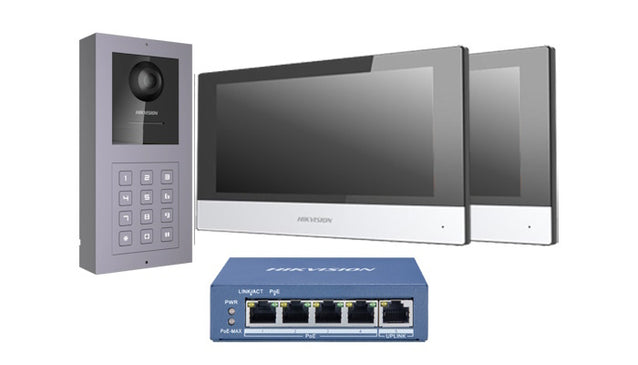 Intercom Modular Hikvision Kit-2-PoE two way wired IP video intercom system