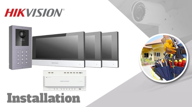 Hikvision 3-Way 2-wire video intercom system installation, panel,  indoor stations, distributor