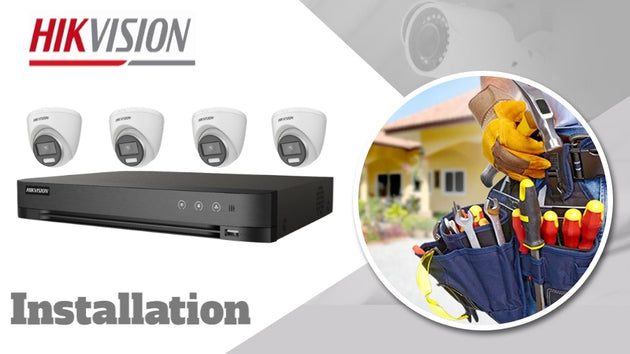Hikvision 4 PoE camera CCTV system installation