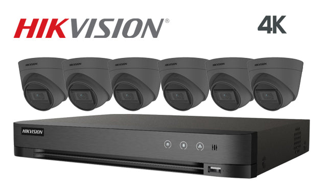 Hikvision-Kit-11 8MP (4K) infrared 6 turret camera CCTV system, black