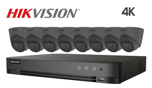 Hikvision-Kit-12 8MP (4K) infrared 8 turret camera CCTV system, black
