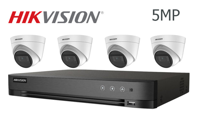 Hikvision-kit-02 white, 4 turret camera, 5MP, CCTV system