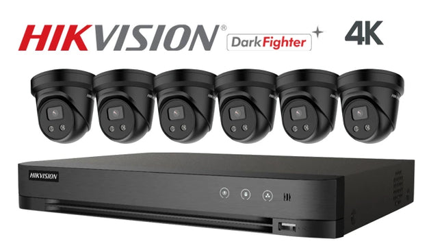 Hikvision-Kit-11-IP 4K Darkfighter turret 6 camera IP CCTV system, black