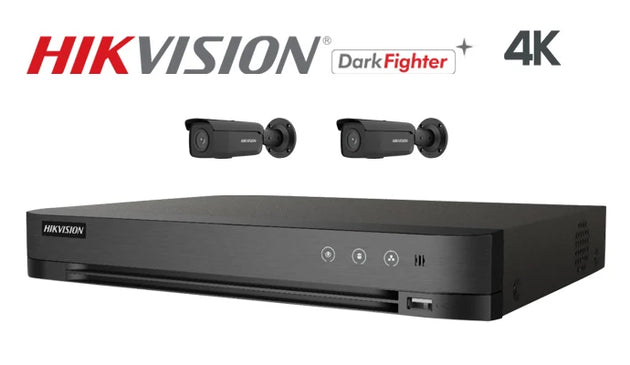 Hikvision-Kit-13-IP Darkfighter bullet  2 camera IP CCTV system, black