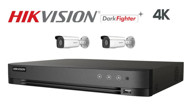 Hikvision-Kit-13-IP Darkfighter bullet  2 camera IP CCTV system, white