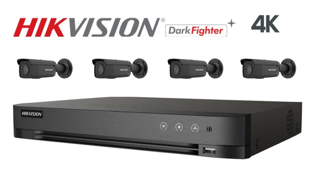 Hikvision-Kit-14-IP 4K Darkfighter bullet  4 camera IP CCTV system, black