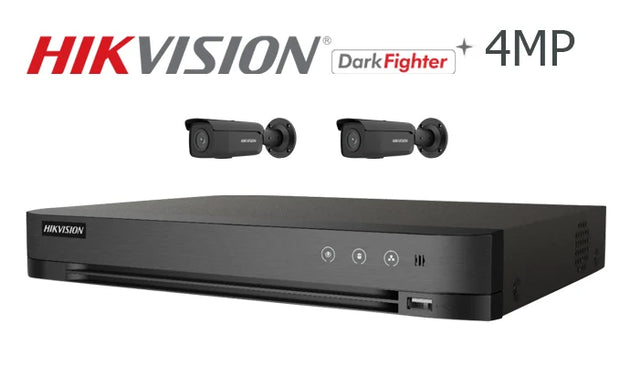 Hikvision-Kit-05-IP 4MP Darkfighter bullet  2 camera IP CCTV system, black