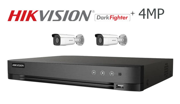 Hikvision-Kit-05-IP 4MP Darkfighter bullet  2 camera IP CCTV system,white