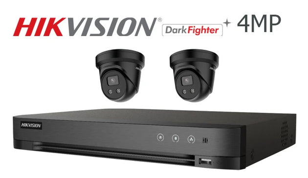 Hikvision-Kit-01-IP 4MP Darkfighter turret  2 camera IP CCTV system, black