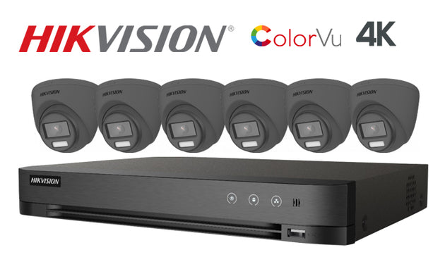 Hikvision-Kit-15 8MP(4K) ColorVu 6 turret camera CCTV system, black