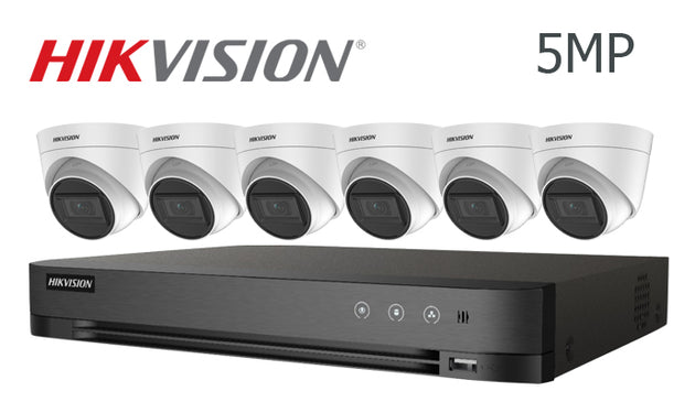Hikvision-kit-03 white, 6 turret camera, 5MP, CCTV system