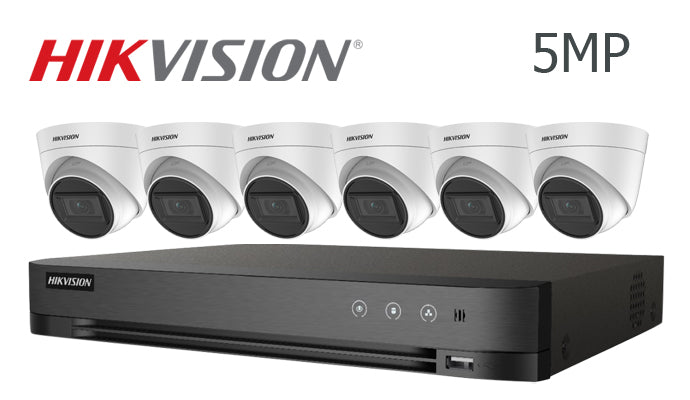 Hikvision-kit-03 white, 6 turret camera, 5MP, CCTV system