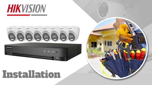 Hikvision 8 PoC analog camera CCTV installation