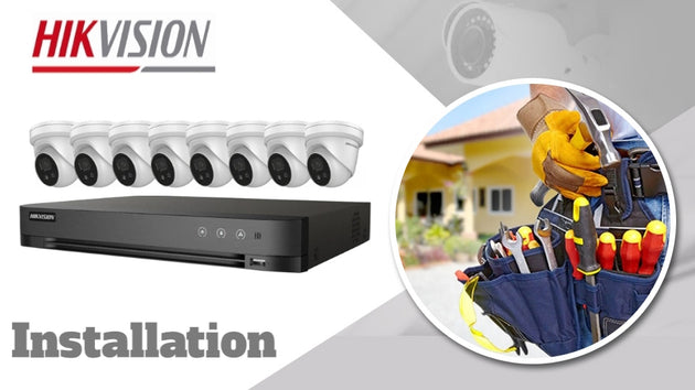 Hikvision 8 PoE camera IP CCTV installation