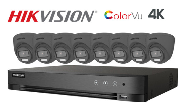 Hikvision-Kit-16 8MP(4K) ColorVu 8 turret camera CCTV system, black