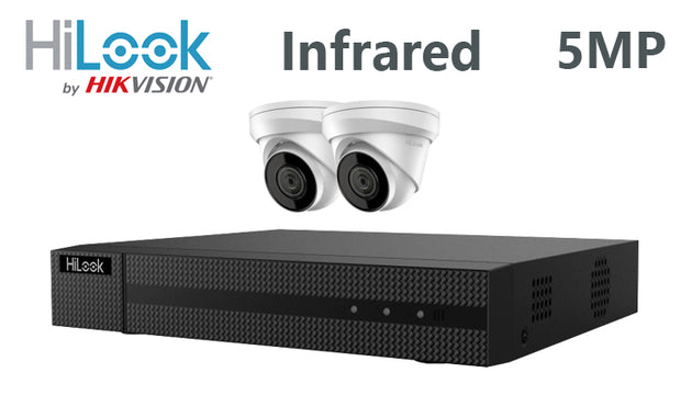 Hilook-kit-01-IP infrared turret 5MP 2 camera IP CCTV system