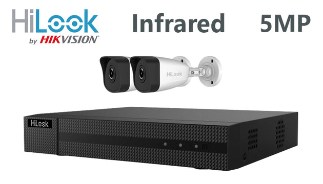 Hilook-kit-05-IP infrared bullet 5MP 2 camera IP CCTV system