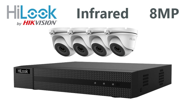 Hilook-Kit-10 DIY 4 channel 8MP turret infrared CCTV camera system