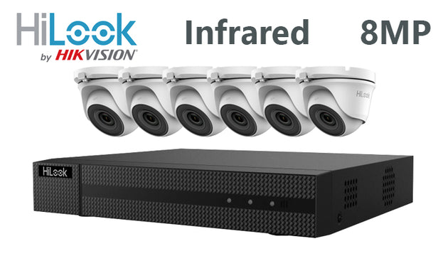 Hilook-Kit-11 DIY 6 channel 8MP turret infrared CCTV camera system