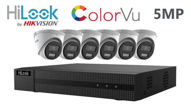 Hilook-kit-11-IP ColorVu turret 5MP 6 camera IP CCTV system