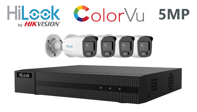 Hilook-kit-14-IP ColorVu bullet 5MP 4 camera IP CCTV system