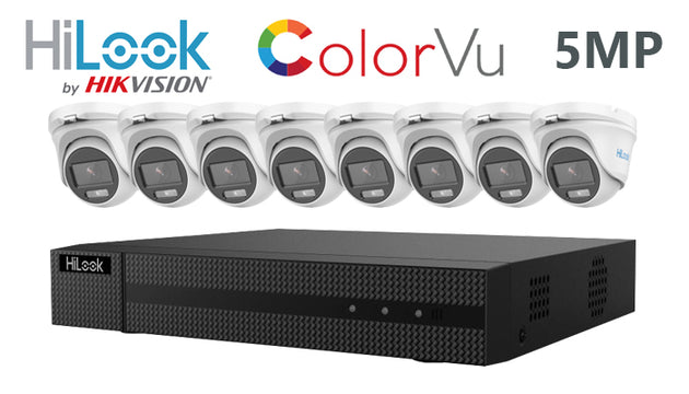 Hilook-Kit-16 DIY 8 channel 5MP turret ColorVu CCTV camera system