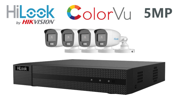 Hilook-Kit-18 DIY 4 channel 5MP bullet ColorVu CCTV camera system